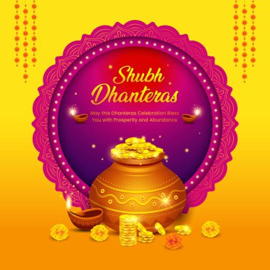 Hint festivali Mutlu Diwali arka planı aydınlatılmış diyas ve mandala dekorasyonuyla. Tatil Arkaplanı, Diwali kutlama kartı, Diwali birim tasarımı, vektör illüstrasyonu.
