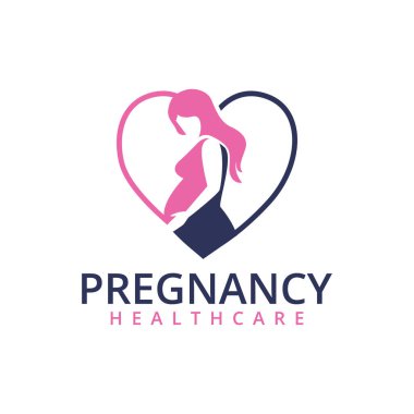 Aşk Kalbi Hamileliği Hamile Anne Hamile Silueti Logo Şablonu