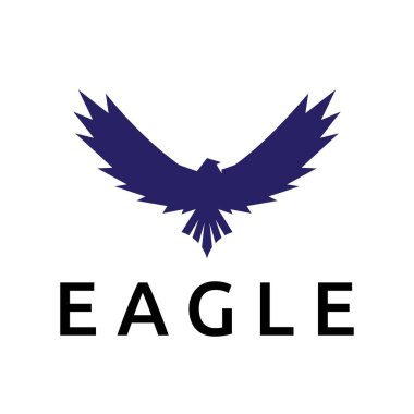 Şahin Şahini Kuş Hayvan Silueti Uçan Kanat Logosu Şablonu