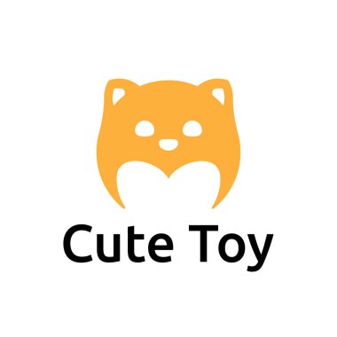 Tatlı Oyuncak Logosu Yumuşak Sarı Köpek Yavrusu