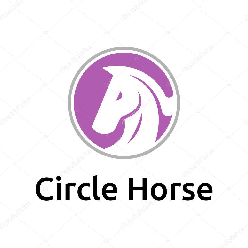 Subtle and Graceful in Pink Hue Circle Horse Logo