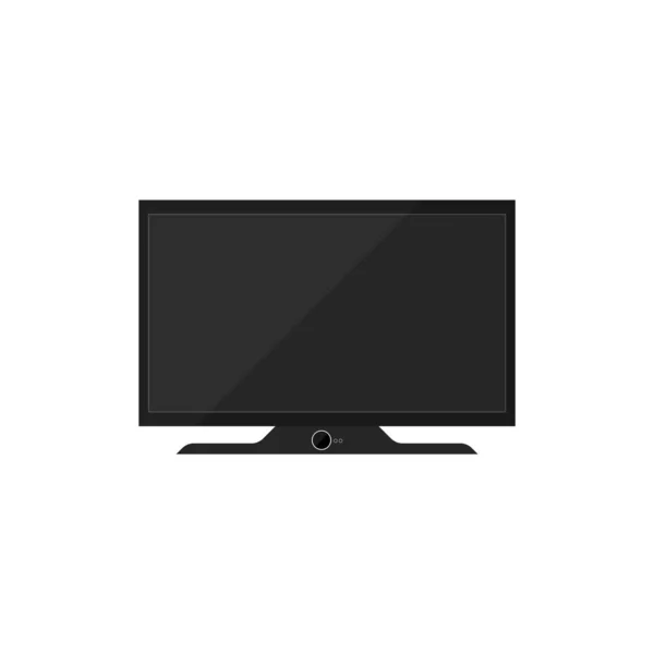 Duvar Geniş Plazma Siyah Led Televizyonu Boş Arkaplanda Izole Edilmiş — Stok Vektör