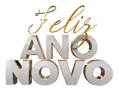 rendering 3D text happy new year for Brazil