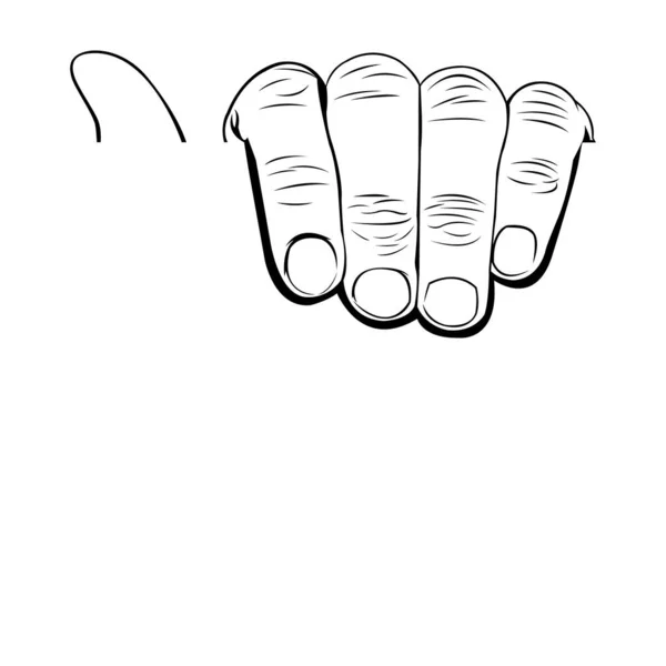 Ilustração Preto Branco Uma Mão Segurando Uma Folha Papel Segurando — Vetor de Stock