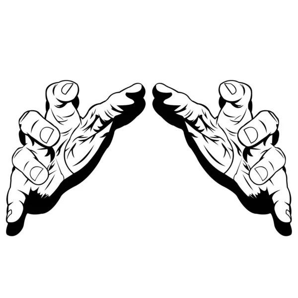 Menselijk Lichaam Lichaamsdeel Menselijke Handen Mannelijke Handen Twee Handen Open — Stockvector