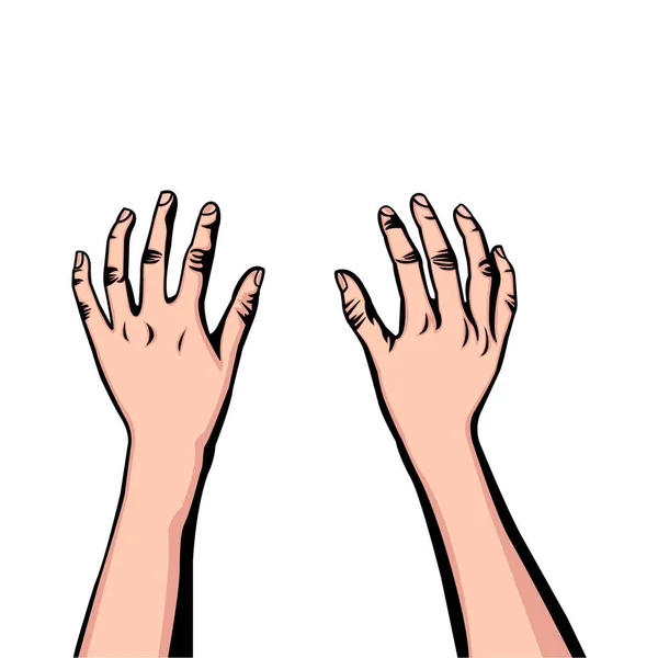 Jobb Bal Kéz Egy Billentyűzeten Gépelek Kézmozdulat Testrész Dolgozó Kéz — Stock Vector