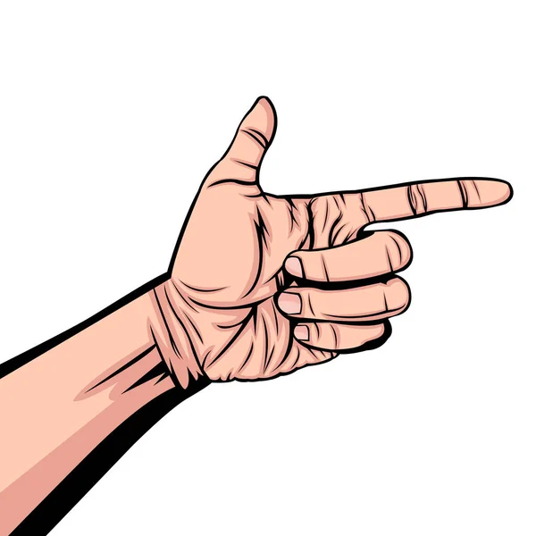 Tiro Mão Gesto Ilustração Parte Corpo Finger Gesture Linha Arte —  Vetores de Stock