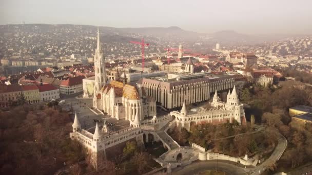Budapest Ungheria Riprese Aeree All Alba Del Drone Che Vola — Video Stock