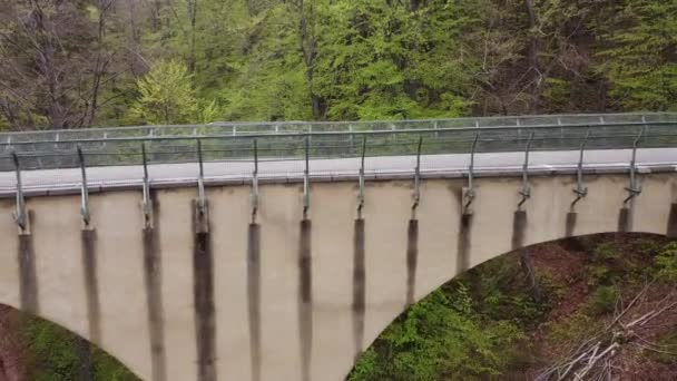 Vzdušný Tah Stoupá Nad Most Silnici Blue Ridge Parkway Pisgah — Stock video
