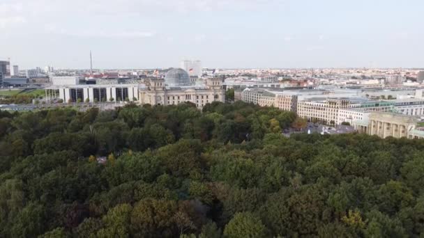 Establishing Aerial View Shot Berlin Germany Capital City Skyline Rise — Stock Video
