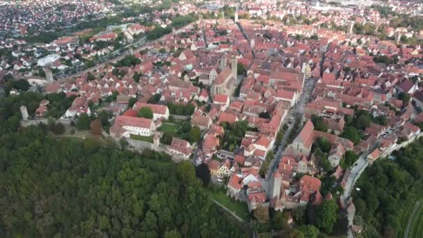 Rothenburg Der Tauber Baviera Alemanha Inverter Visão Aérea Drone Imagens — Vídeo de Stock