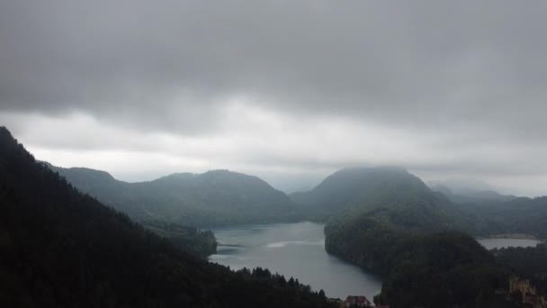 从空中俯瞰卢塞恩湖 维耶瓦尔德州和瑞士阿尔卑斯山 高质量的Fullhd视频 飞越德国的阿尔卑斯山和湖泊 Neuschwanstein城堡 — 图库视频影像