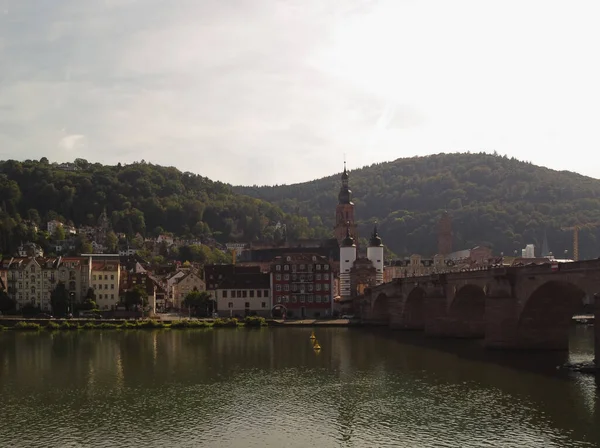 Heidelberg Felülnézetből Nézi Eget Heidelberg Városkép Régi Város Folyó Híd — Stock Fotó