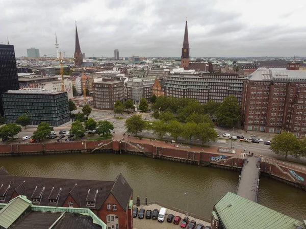 Aerial View Hamburg Port Summer Day High Quality Photo Hamburg — Stock Photo, Image