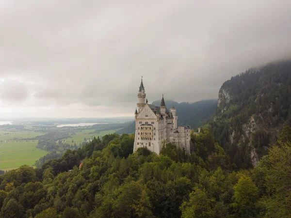 Verão Vista Paisagem Famosa Atração Turística Nos Alpes Baviera Castelo — Fotografia de Stock