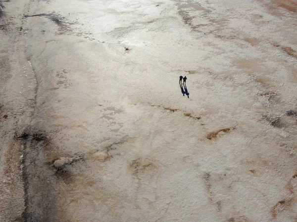 Luftaufnahme Des Tuzer Sees Tuz Golu Salt Lake Weißwasser Ist — Stockfoto