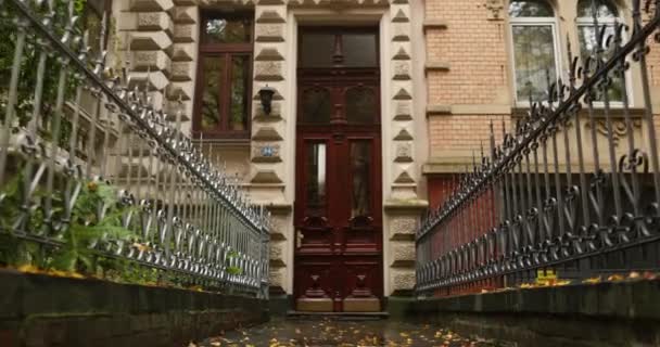 Slowly Going Old Building Mysterious Elegant Wooden Door High Quality — Video