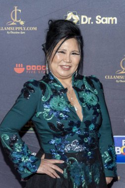 Sonia Ete, 1 Aralık 2022 'de QD Meydanı, Westminster' da SAM Vakfı 'nın 15. yıl dönümü yardım galasına katıldı. 