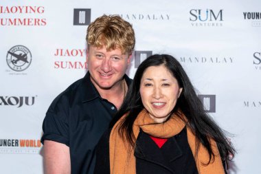 Actor Scott Blugrind with wife attends Jiaoying Summers Birthday Roast at Hollywood Improv, Los Angeles, CA January 19 2023