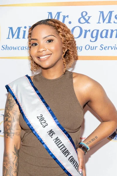 Amra Harris Attends 2023 Military Pageant Joan Kroc Theater San — Stock Photo, Image