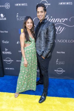 Musical Artist Anthony Bless with his wife Lynhthy attends Black-Tie Dinner Party In Honor of Her Excellency Kitoko Gata Ngoulou, Ambassador of Chad at home of Phil Westbrooks, Los Angeles, CA July 21, 2023