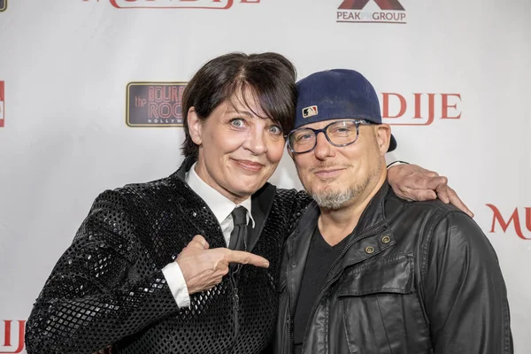 stock image Comedian Christine Peake, Producer/Comedian Keida Mascaro attends Mundije movie wrap party and Comedy show at the Bourbon Room Hollywood, Los Angeles, CA August 29, 2023