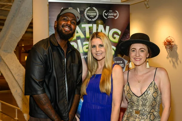 stock image Basketball player Novian Cherry, Director Kathy Kola, Actress Amber Martinez attend EATING PLANTS Season 2 Los Angeles Premiere Screening at STUDIO at Beverly Hills, Los Angeles, CA August 28, 2023