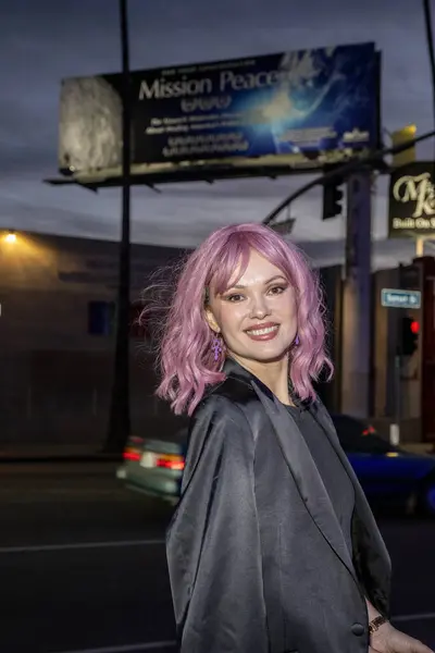 Skuespillerinde Natasha Blasick Deltager Billboard Unveiling Party Sunset Oscar Afstemning - Stock-foto