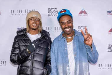 Oğlu Malcolm ile birlikte komedyen Willie Macc 1 Nisan 2024 tarihinde Los Angeles, Ziggy Oteli 'nde Christine Peake' in 