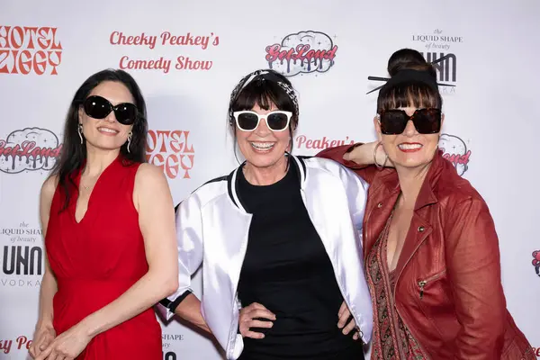 stock image Producer Lainie Strouse , Comedian Christine Peake, Emmy winning Stylist Brenda Cooper  attend Christine Peake's 'Cheeky Peakey's Comedy Show August 2024'  at Hotel Ziggy, Los Angeles, CA, August 12th, 2024