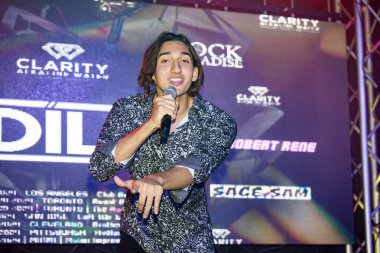  Singer Sage Sam performs at ADIL C 'Aura' Los Angeles Tour and Music Release Party at Club Bahia, Los Angeles, CA, August 28th, 2024 clipart