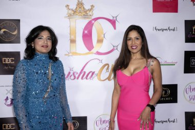 Luxury Clothing Designer Drisha Closet, Model Janhavi Rane attend Drisha's Closet Rooftop LAFW Kickoff Party at DoubleTree by Hilton, Los Angeles, CA, October 19th, 2024 clipart