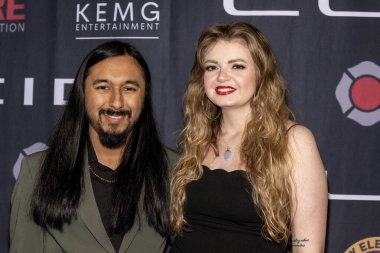 Yapımcı Isak Belmarez, Müzisyen Jasmin Peters 19 Ocak 2025 'te Lucid Motor, Los Angeles, CA' daki Kaliforniya Yangın Vakfı için düzenlenen Grammy Öncesi Başlama ve Bağış Gecesine katıldı.