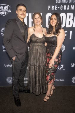 Jacob Munoz, Firefighter widow Kate Munoz, Jackie Munoz attend Godfather Entertainment Presents Pre-Grammy's 2025 The Global Affair Benefit Gala at Gravitas Beverly Hills, Los Angeles, CA, February  1st, 2025 clipart