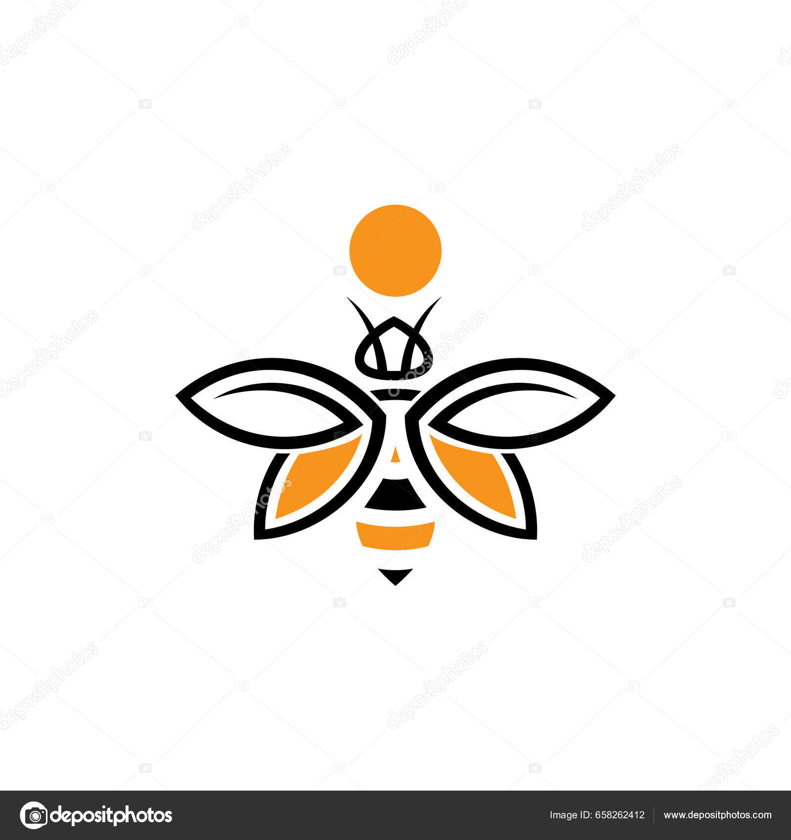 Bee Monogram Logo Honey Bee Label Honey Bee Brand Herbal Stock Vector ...