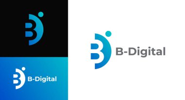 Şirketin şirket harfi BD logo tasarım vektörü. Dijital harf BD logo vektör şablonu. Teknoloji için B harfi logosu.