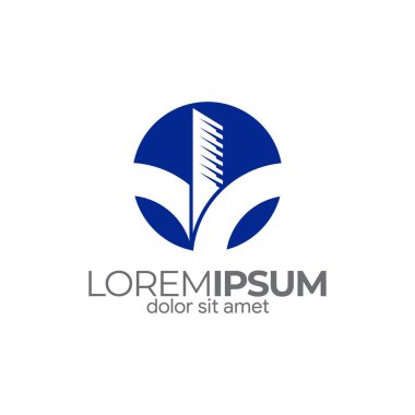 Köprü kulesi soyut logosu, inşaat, bina, geliştirici vektör logosu