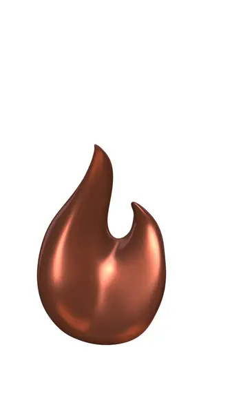 Minimalist Biçimli Kırmızı 3d Metalik Ateş Sembolü
