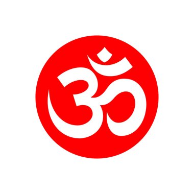 Kırmızı çemberdeki om hindu işareti sembolü