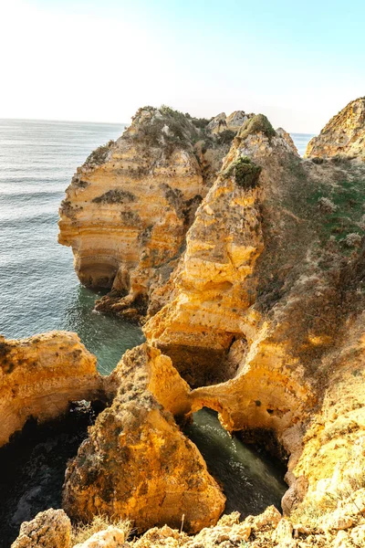 Coastal Golden Cliffs Sunrise Ponta Piedade Lagos Portugal Spectacular Rock  Stock Photo by ©eva.on.the.road 619135628