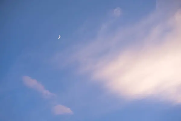 Conceito Natureza Paisagem Com Céu Crepúsculo Com Lua Nuvem — Fotografia de Stock