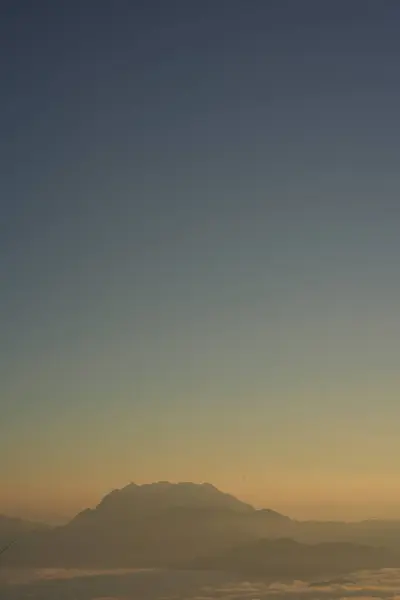 Travel People Activity Concept Twilight Sky Sunrise Mountain Fog Foreground — Stok fotoğraf