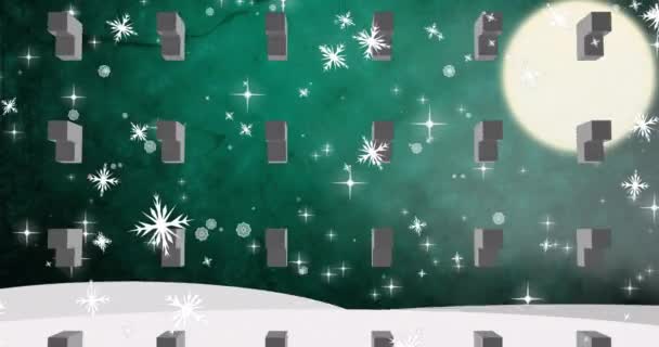 Animación Del Matrimonio Navideño Sobre Formas Geométricas Navidad Tradición Celebración — Vídeo de stock