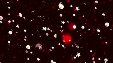 Siyah arka planda hareket eden noktaların ve yıldızların animasyonu. Noel, gelenek, kış ve kutlama konsepti dijital olarak oluşturulmuş video.