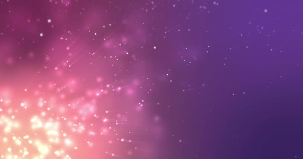 Анимация Огней Снега Падающего Фиолетовом Фоне Рождество Традиции Зима Празднование — стоковое видео