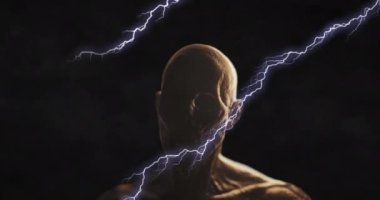 Siyah arka planda zombi görüntüsü. Korku, korku ve cadılar bayramı konsepti dijital olarak oluşturulmuş video.