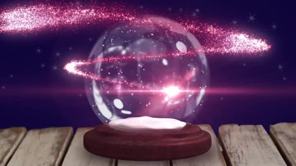 Animation Snowball Globe Diwali Text Lights Christmas Winter Tradition Celebration — Stock Video