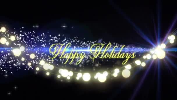 Animation Joyeuses Vacances Texte Noël Sur Les Étoiles Noël Hiver — Video