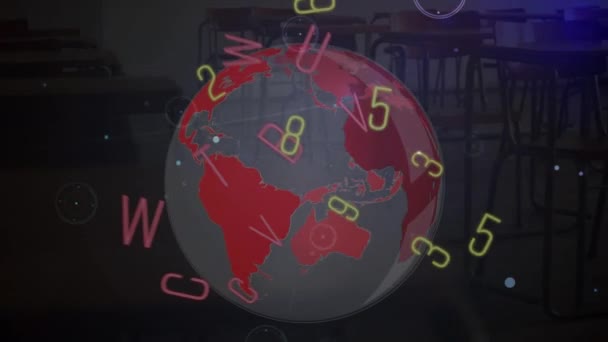 Animación Red Conexiones Números Todo Mundo Red Conexiones Comunicación Internet — Vídeo de stock
