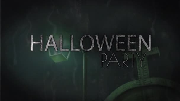 Animazione Haloween Party Sul Cimitero Lanterna Notte Video Generato Digitalmente — Video Stock